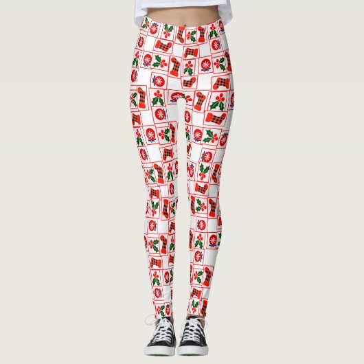 Weihnachtsmuster Leggings (Vorderseite)