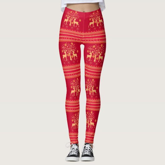 Weihnachtsmuster Leggings (Vorderseite)