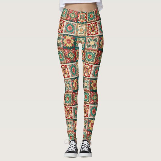 Weihnachtsmuster Leggings (Vorderseite)