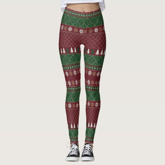 Weihnachtsmuster-Leggings Leggings (Vorderseite)