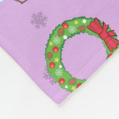 Weihnachtsmuster - Lila Hintergrund  Fleecedecke (Ecke)