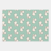 Weihnachtsmuster mit Baby Lamb auf Green Geschenkpapier Set (Vorderseite)