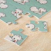Weihnachtsmuster mit Baby Lamb auf Green Puzzle (Seite)