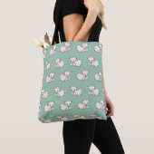 Weihnachtsmuster mit Baby Lamb auf Green Tasche (Von Nahem)