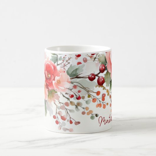 Weihnachtsmuster mit Bauern und Blume Kaffeetasse (Mittel)