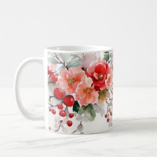 Weihnachtsmuster mit Bauern und Blume Kaffeetasse (Links)