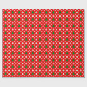 Weihnachtsmuster mit Bäumen, Schneeflocken Geschenkpapier (Flach)