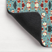 Weihnachtsmuster mit blauem Hintergrund Mousepad (Ecke)