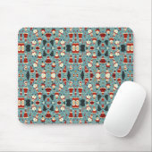 Weihnachtsmuster mit blauem Hintergrund Mousepad (Mit Mouse)