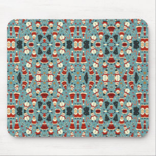 Weihnachtsmuster mit blauem Hintergrund Mousepad
