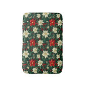 Weihnachtsmuster mit Blumen Badematte (Vorderseite Vertikal)