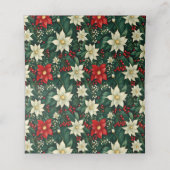 Weihnachtsmuster mit Blumen  Platzkarte (Innenseite Aufgefaltet)