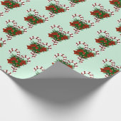 Weihnachtsmuster mit Candy Canes Geschenkpapier (Ecke)