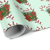 Weihnachtsmuster mit Candy Canes Geschenkpapier (Rolleneckpunkt)