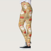 Weihnachtsmuster mit dem Weihnachtsmann Leggings (Links)