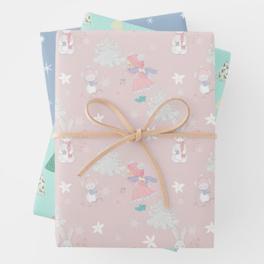 🎄 Weihnachtsmuster mit eigenem Text Geschenkpapier Set (Beispiel)