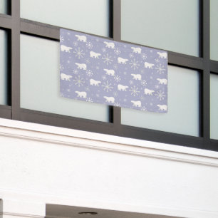 Weihnachtsmuster mit Eisbären und Schneeflocken Banner