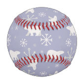 Weihnachtsmuster mit Eisbären und Schneeflocken Baseball (Vorderseite)