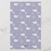 Weihnachtsmuster mit Eisbären und Schneeflocken Briefpapier (Rückseite)