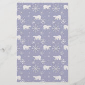 Weihnachtsmuster mit Eisbären und Schneeflocken Briefpapier (Vorderseite)