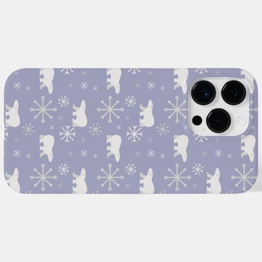 Weihnachtsmuster mit Eisbären und Schneeflocken Case-Mate iPhone Hülle (Rückseite (Horizontal))