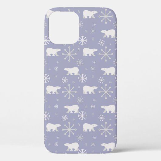 Weihnachtsmuster mit Eisbären und Schneeflocken Case-Mate iPhone Hülle (Rückseite)