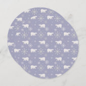 Weihnachtsmuster mit Eisbären und Schneeflocken Einladung (Vorne/Hinten)