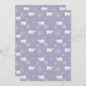 Weihnachtsmuster mit Eisbären und Schneeflocken Einladung (Vorne/Hinten)