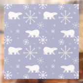 Weihnachtsmuster mit Eisbären und Schneeflocken Fensteraufkleber (Blatt 2)