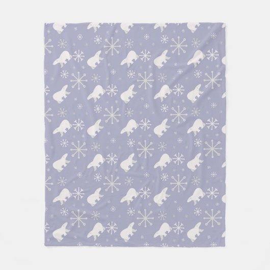 Weihnachtsmuster mit Eisbären und Schneeflocken Fleecedecke (Vorderseite)