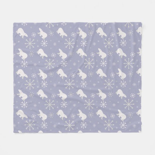 Weihnachtsmuster mit Eisbären und Schneeflocken Fleecedecke (Vorderseite (Horizontal))
