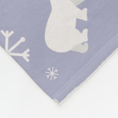 Weihnachtsmuster mit Eisbären und Schneeflocken Fleecedecke (Ecke)