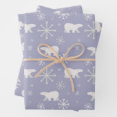 Weihnachtsmuster mit Eisbären und Schneeflocken Geschenkpapier Set (Beispiel)