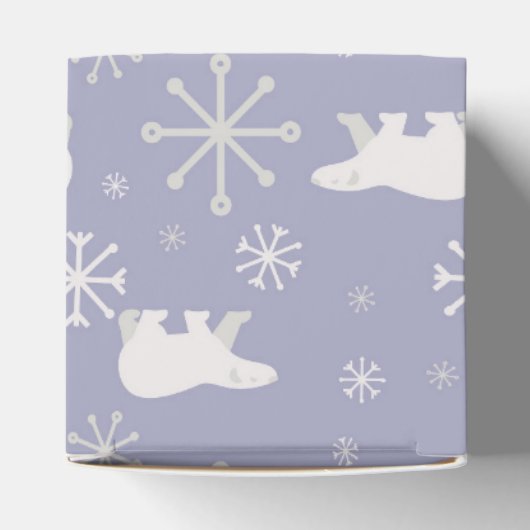 Weihnachtsmuster mit Eisbären und Schneeflocken Geschenkschachtel (Oben)