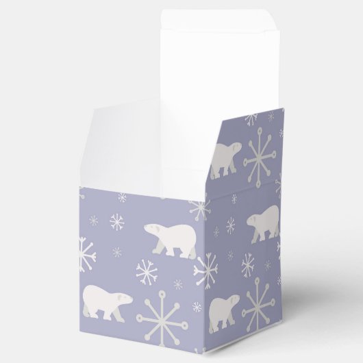 Weihnachtsmuster mit Eisbären und Schneeflocken Geschenkschachtel (Geöffnet)