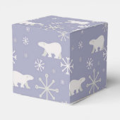 Weihnachtsmuster mit Eisbären und Schneeflocken Geschenkschachtel (Rückseite)