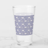 Weihnachtsmuster mit Eisbären und Schneeflocken Glas (Rückseite)