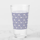 Weihnachtsmuster mit Eisbären und Schneeflocken Glas (Vorderseite)