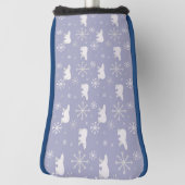 Weihnachtsmuster mit Eisbären und Schneeflocken Golf Headcover (Rotieren 90)