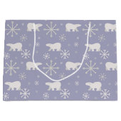 Weihnachtsmuster mit Eisbären und Schneeflocken Große Geschenktüte (Vorderseite)