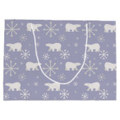 Weihnachtsmuster mit Eisbären und Schneeflocken Große Geschenktüte (Rückseite)