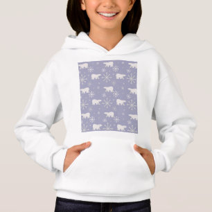 Weihnachtsmuster mit Eisbären und Schneeflocken Hoodie