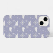 Weihnachtsmuster mit Eisbären und Schneeflocken iPhone Hülle (Rückseite (Horizontal))