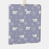 Weihnachtsmuster mit Eisbären und Schneeflocken Keramikornament (Rechts)