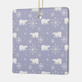 Weihnachtsmuster mit Eisbären und Schneeflocken Keramikornament (Links)