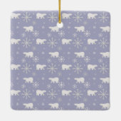Weihnachtsmuster mit Eisbären und Schneeflocken Keramikornament (Rückseite)