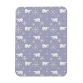 Weihnachtsmuster mit Eisbären und Schneeflocken Magnet (Vertikal)