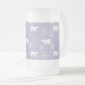 Weihnachtsmuster mit Eisbären und Schneeflocken Mattglas Bierglas (VorderseiteRechts)