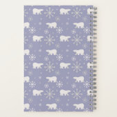 Weihnachtsmuster mit Eisbären und Schneeflocken Notizblock (Rückseite)