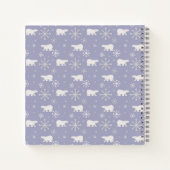 Weihnachtsmuster mit Eisbären und Schneeflocken Notizblock (Rückseite)